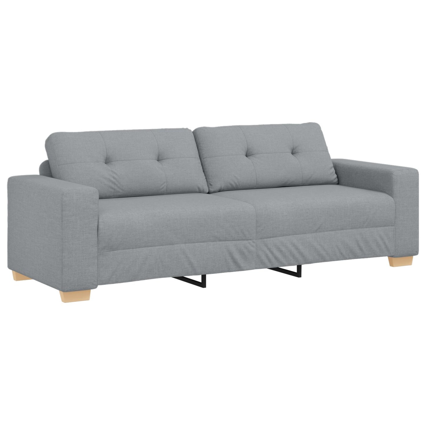3-Delige Sofa Set Met Kussens Stof Lichtgrijs