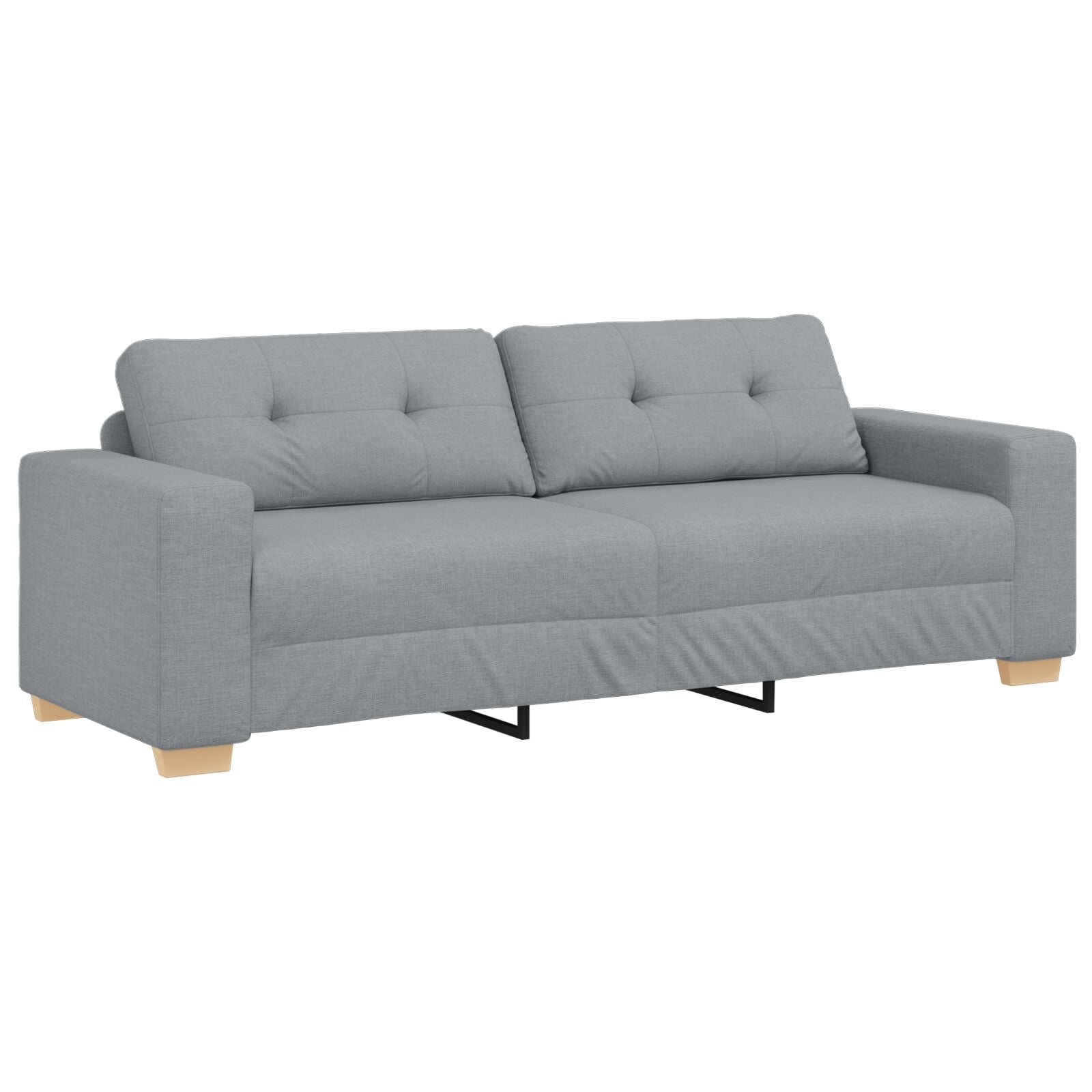 3-Delige Sofa Set Met Kussens Stof Lichtgrijs