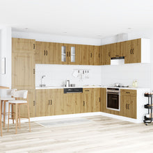 Keukenkast ""Kalmar"" Met Dubbele Wasbakken Geengineerd Hout Artisan eiken