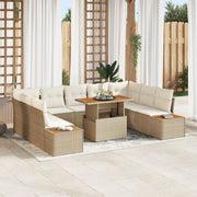 Tuin Eetset 5 personen riet beige