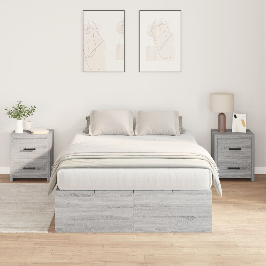 Opbergbedframe Grijs Sonoma 120 x 190 cm