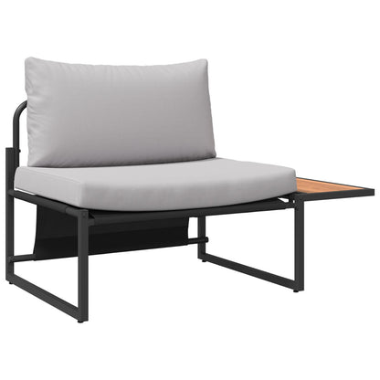 2-Delige Tuin Bank Set Eénzits Met Lichtgrijze Kussens Lichtgrijs