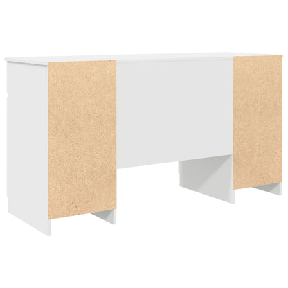 Bureau Wit 140X49X76 Cm Bewerkt Hout