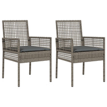 Tuinstoelen 2 Stuks Met Kussens Poly Rattan Grijs en donkergrijs