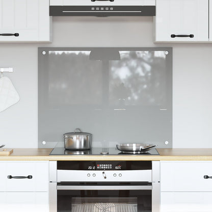 Keuken Achterwand 80X60X0,6 Cm Gehard Glas Lichtgrijs 80 x 60 cm