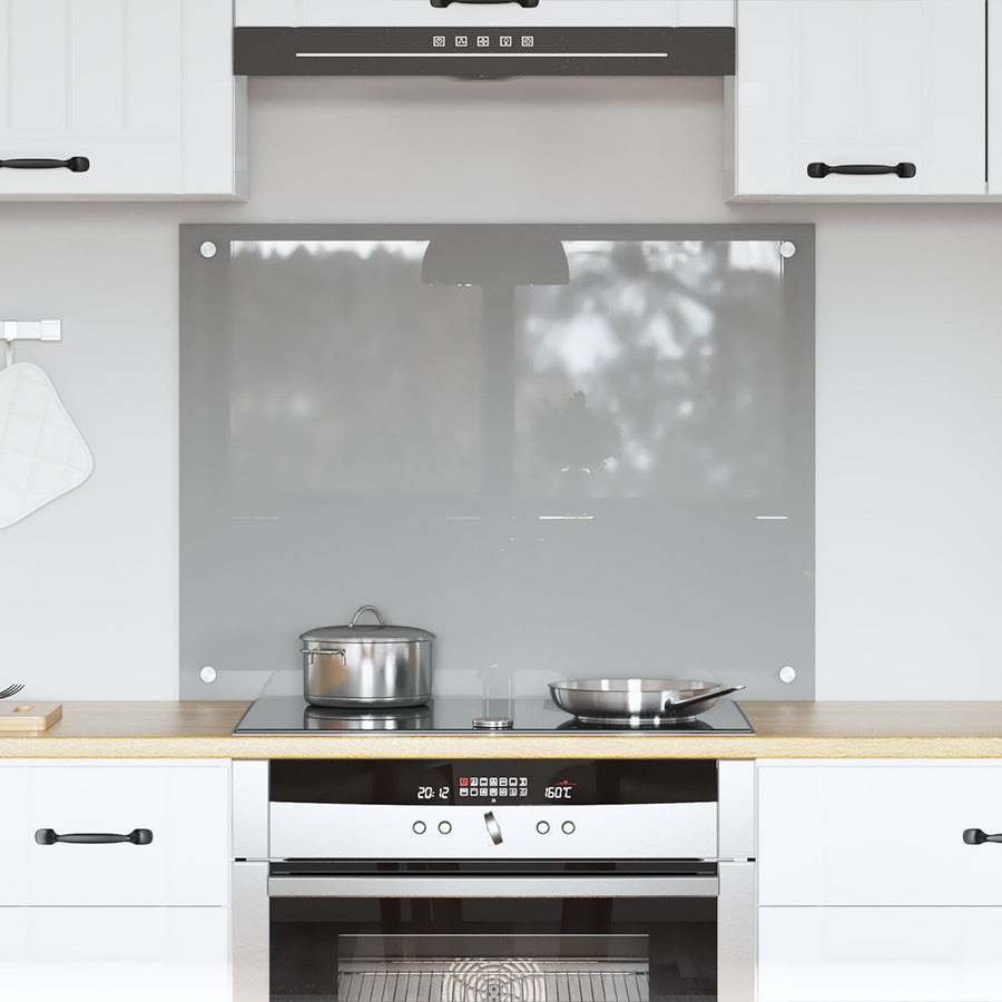 Keuken Achterwand 80X60X0,6 Cm Gehard Glas Lichtgrijs 80 x 60 cm
