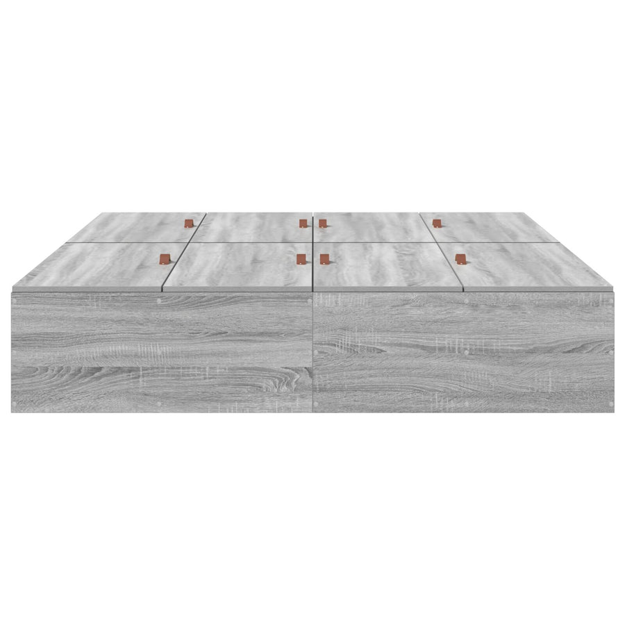 Opbergbedframe Grijs Sonoma 140 x 200 cm