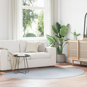 Vloerkleed grijs ovaal 160 x 230 cm polyester