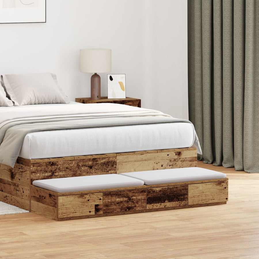 Bedladen Oude Hout 120X36,5X16,5 Cm Engineered Wood Verweerd hout 120 x 36.5 x 16.5 cm