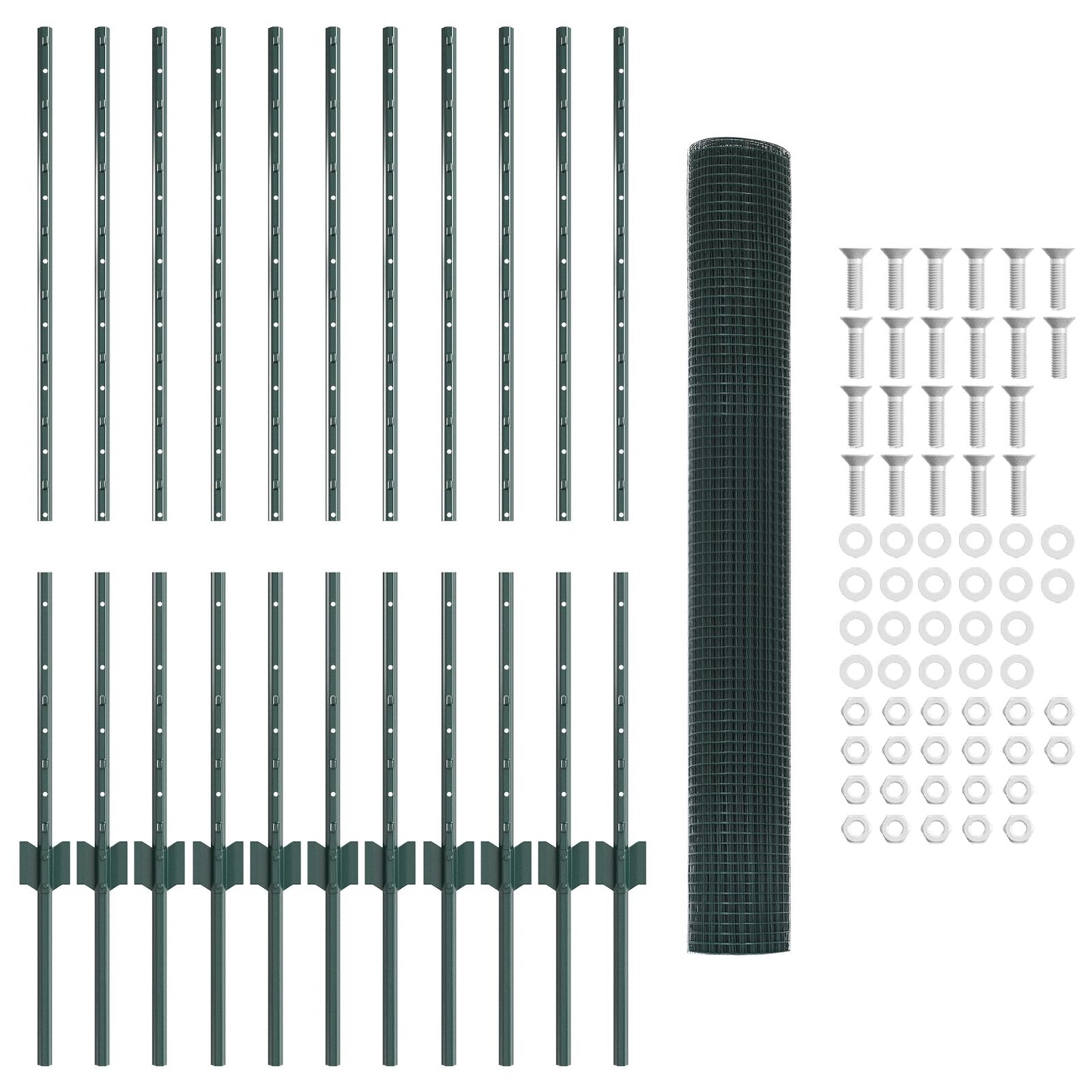 Tuinhekje Set Set Van 2 Groen Verzinkt Staal 25 X 1 M Duurzaam