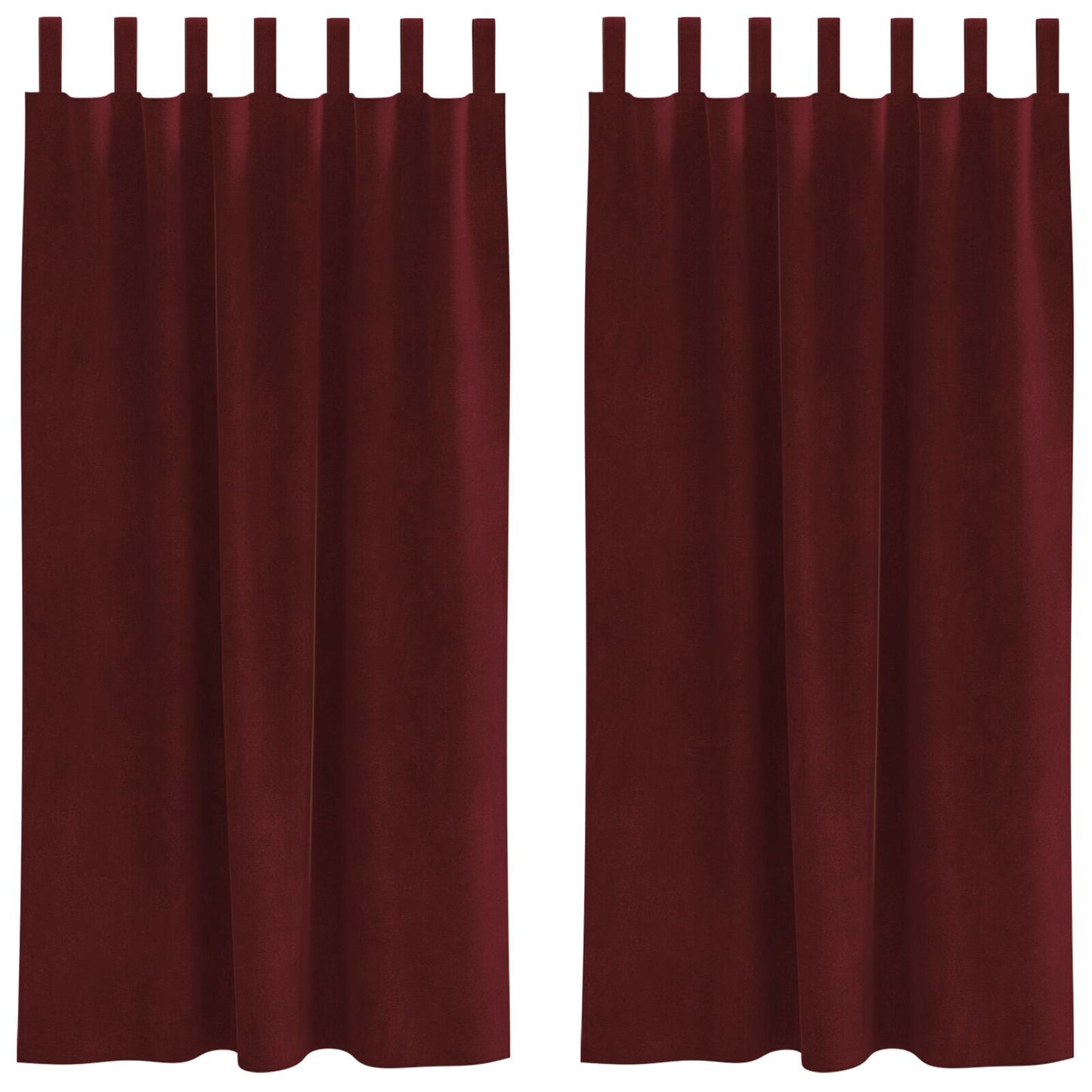 Blackout Gordijnen Met Hanglussen 2 Stuks Wijnrood Fluweel Bordeauxrood 140 x 175 cm met ophanglussen
