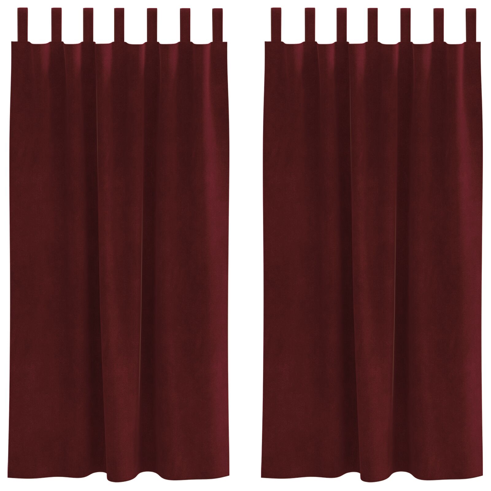 Blackout Gordijnen Met Hanglussen 2 Stuks Wijnrood Fluweel Bordeauxrood 140 x 175 cm met ophanglussen