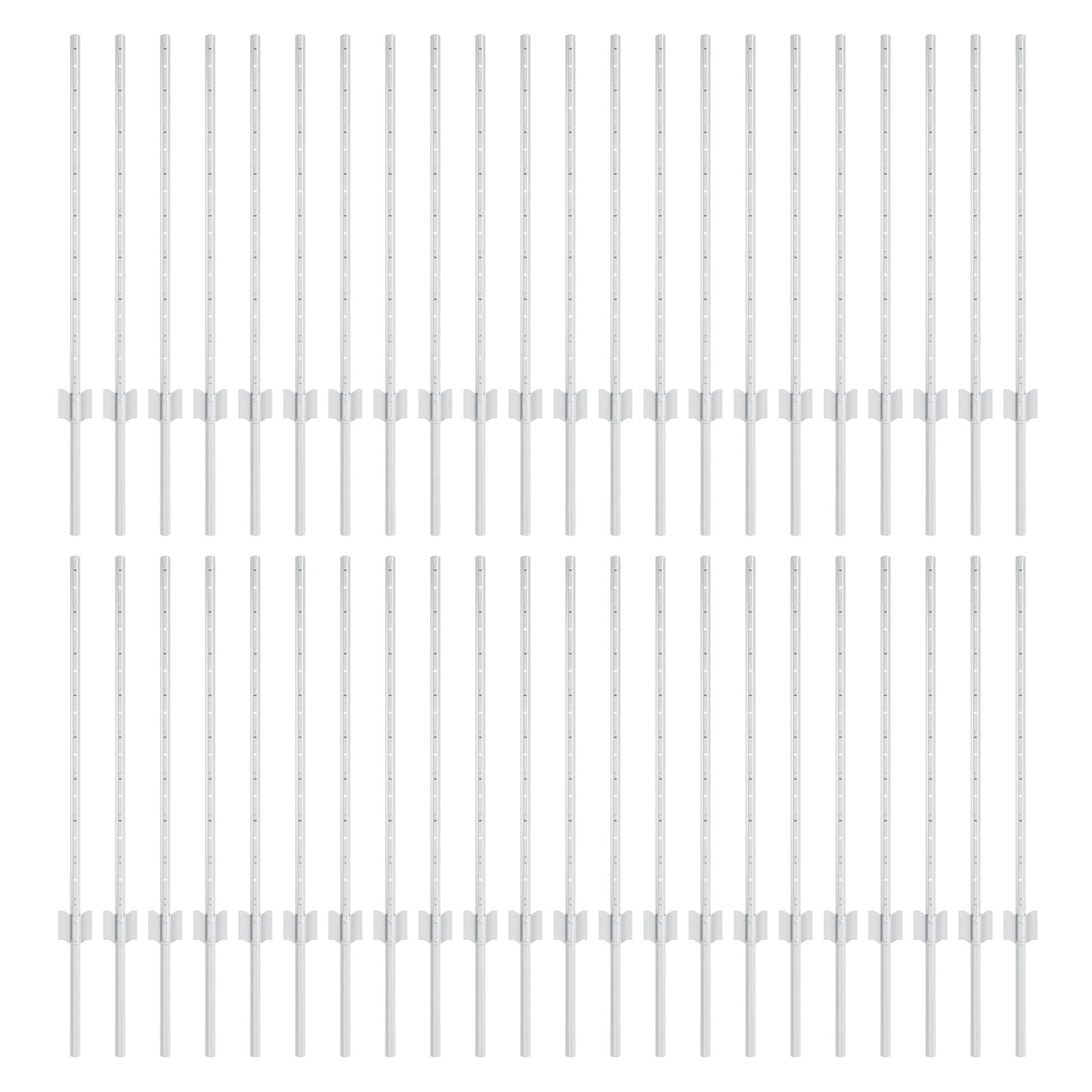 Hekpalen 44 stuks U-Kanaal Zilver 120 cm Staal