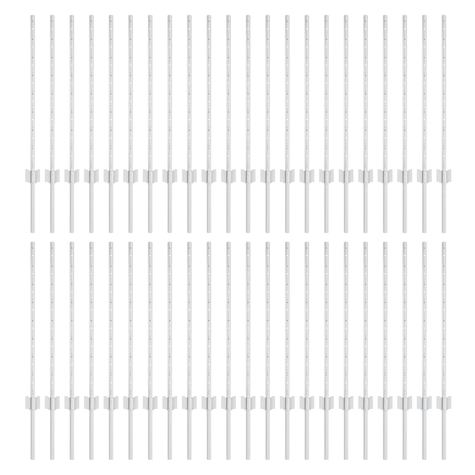 Hekpalen 44 stuks U-Kanaal Zilver 120 cm Staal