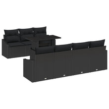 Tuin Sofa Set Set Van 8 Houtskool Riet, Polyester Tuin Sofa
