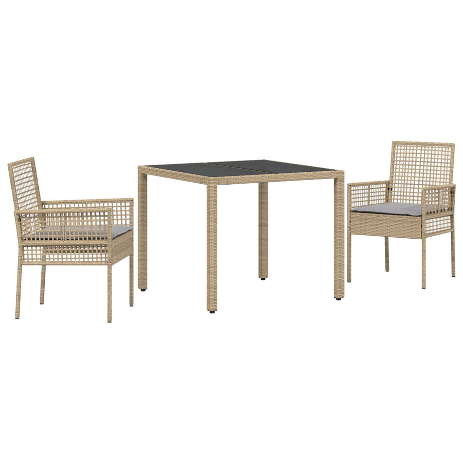 Set Van 2 Beige Poly Rattan 90 X 90 X 75 Cm