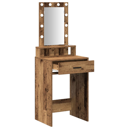 Kaptafel Met Led-Verlichting Oud hout 50 x 41 x 140 cm