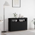 Dressoir Zwart 116 x 30 x 75 cm Bewerkt hout