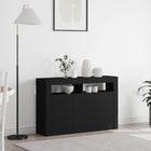 Sideboard Black 116 x 30 x 75 cm Engineered Wood