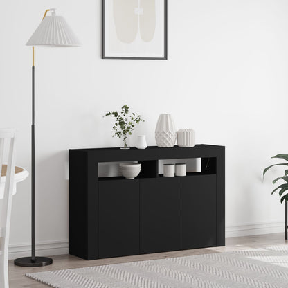 Dressoir Engineered Hout 116 X 30 X 75 Cm Dressoir Zwart