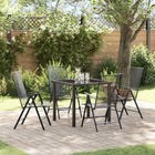 Garden dining set 5 pcs Anthracite Powder-coated steel