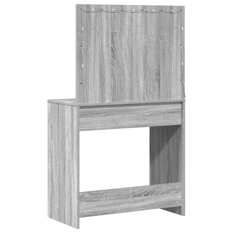 Dressing Tafel Met Led Verlichting 78,5X41X135 Cm Grijze sonoma 78.5 x 41 x 135 cm