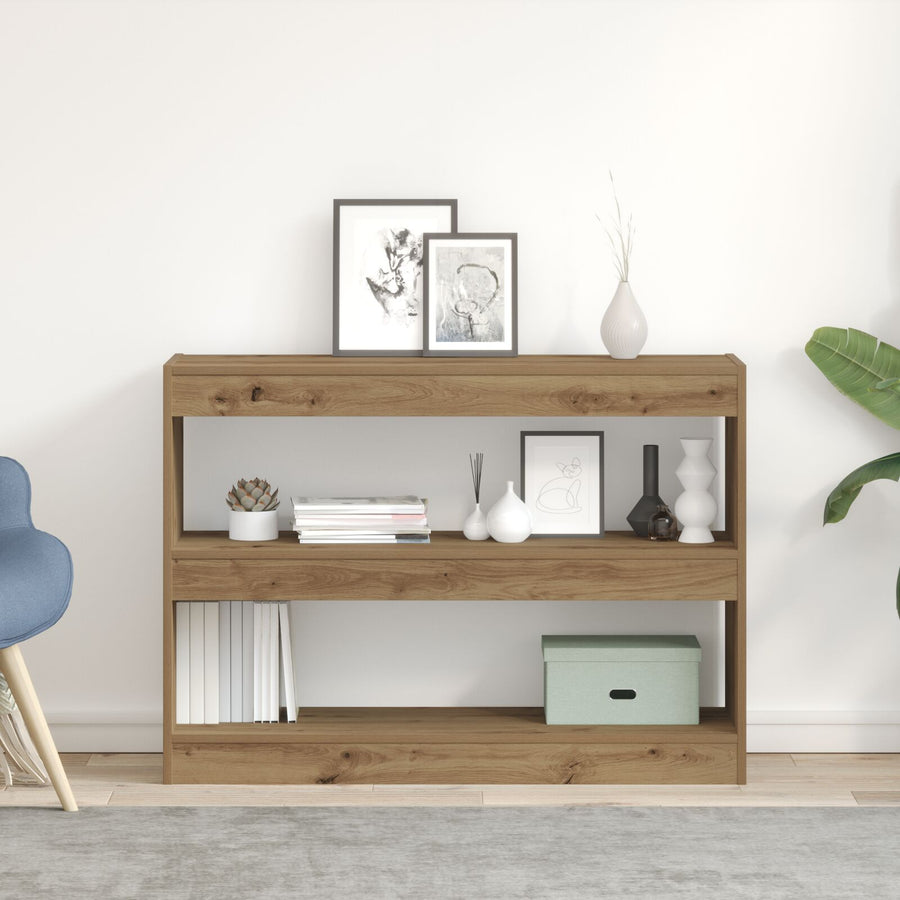 Boekenplank/Room Divider - Artisan Eiken - 100X30X72 Cm - Gemaakt Van Behandeld Hout
