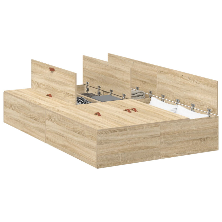 Opbergbedframe Sonoma Eik Sonoma Eiken 120 x 190 cm