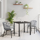 Tuin eettafelset 3-delig poly riet grijs