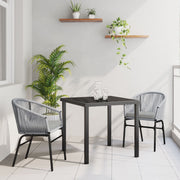 Garden dining set 3 pcs Anthracite Powder-coated steel