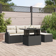 Tuinset polyrattan 5 personen zwart