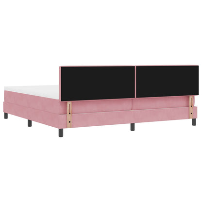 Boxspringbed Met Matras Roze 200X200 Cm Fluweel Blauw
