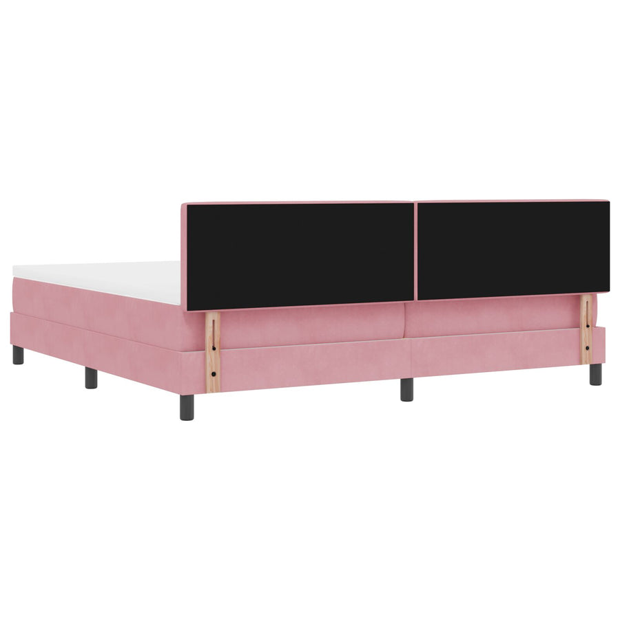 Boxspringbed Met Matras Roze 200X200 Cm Fluweel Blauw
