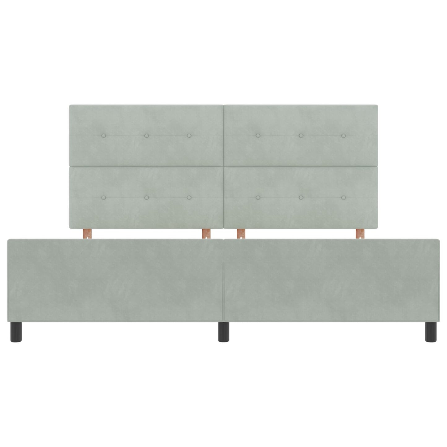 Bedframe Lichtgrijs 200X200 Cm Fluweel Crème