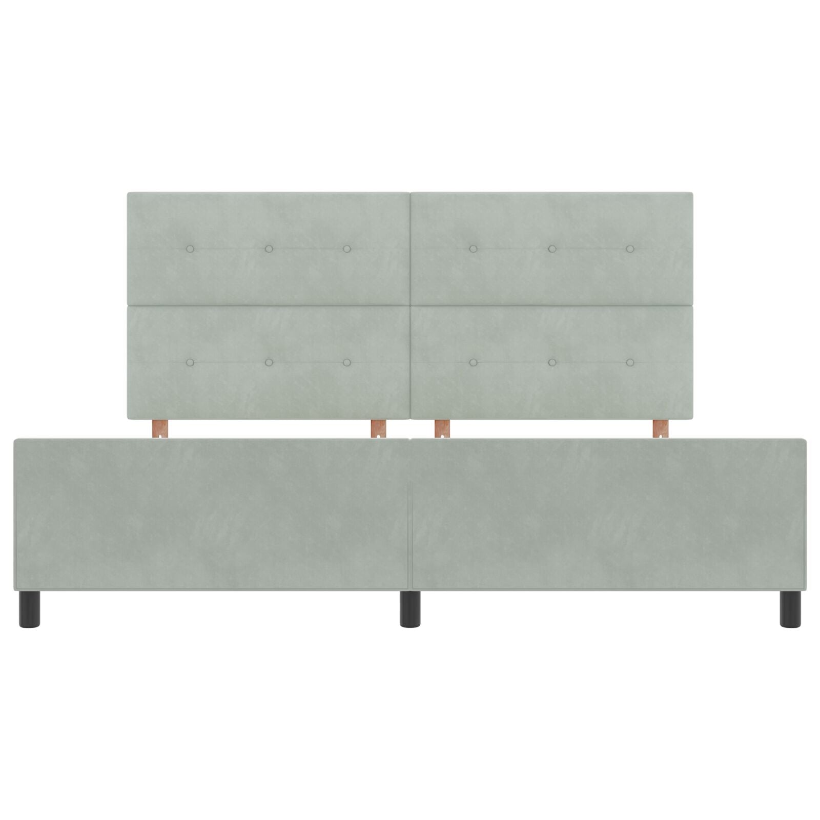 Bedframe Lichtgrijs 200X200 Cm Fluweel Crème