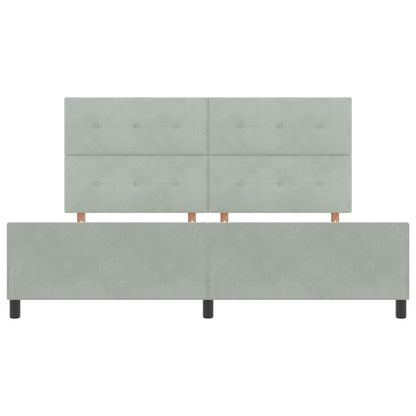 Bedframe Lichtgrijs 200X200 Cm Fluweel Crème