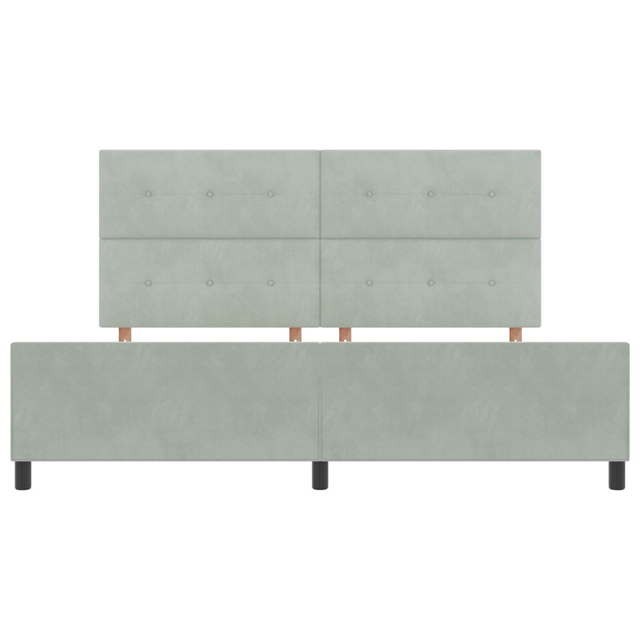 Bedframe Lichtgrijs 200X200 Cm Fluweel Crème