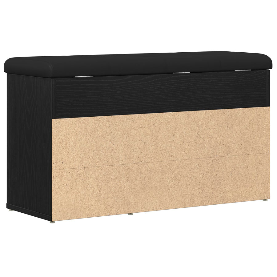 Opbergbank Zwart Eiken 80X30X45 Cm Engineered Wood Zwarte eiken