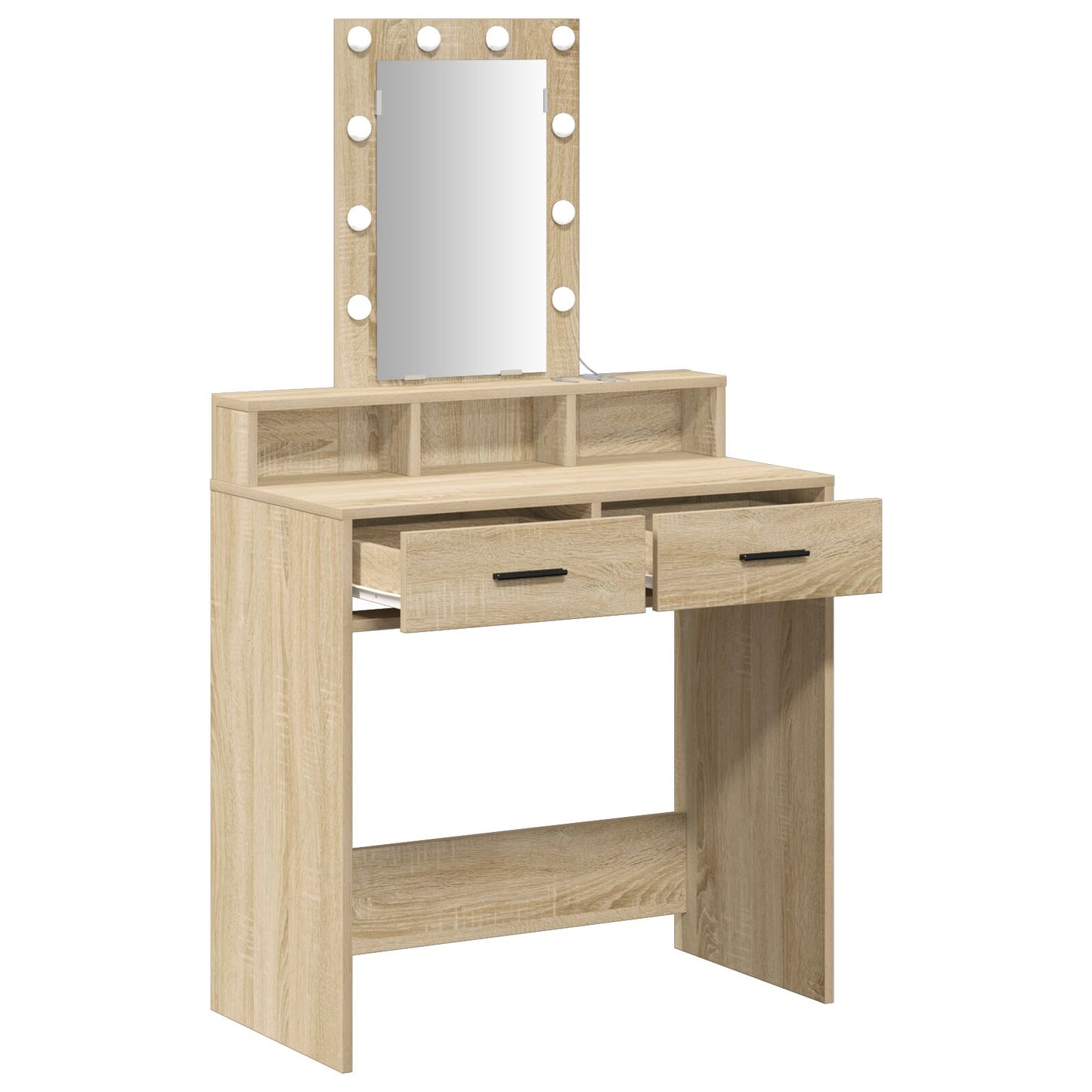 Make-Up Tafel Met Led Verlichting Sonoma eiken 79 x 41 x 140 cm