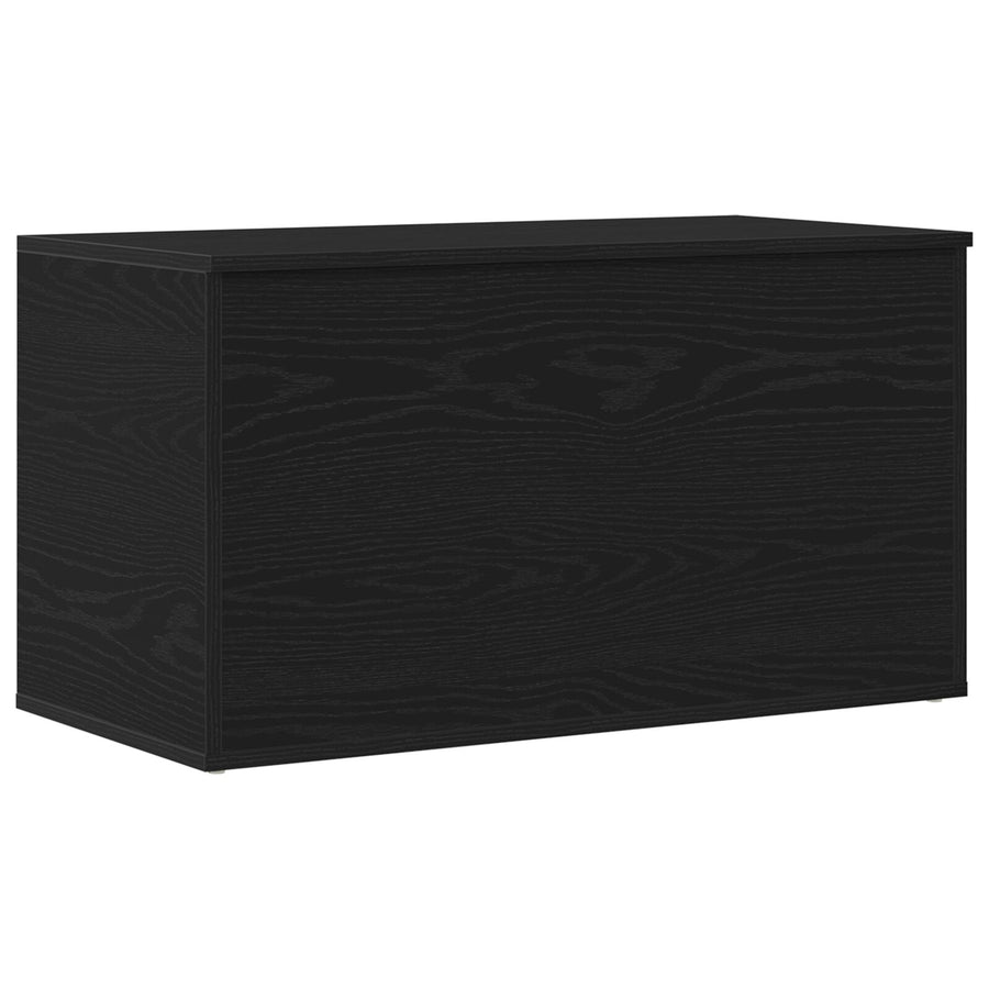 Opbergkist Zwart Eiken 84X42X46 Cm Bewerkt Hout