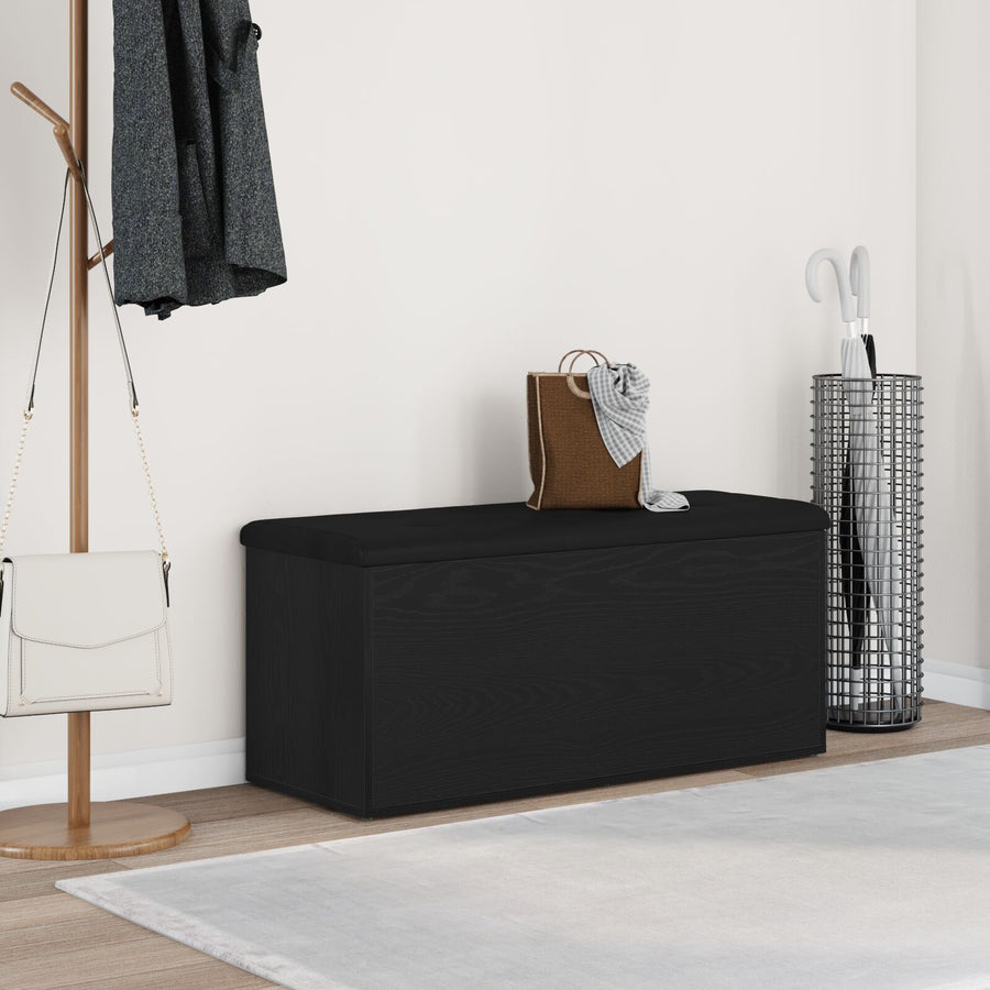 Opslagbank 100X40X45 Cm Gelaagd Hout Zwart eiken 102 x 42 x 45 cm