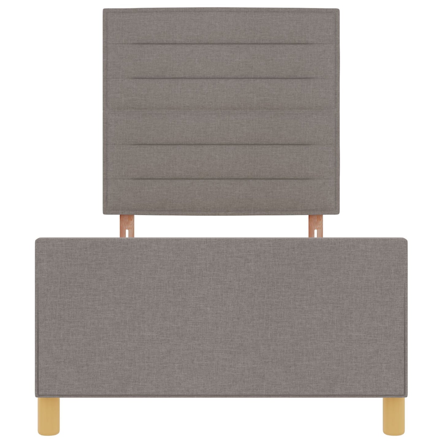 Bedframe In Taupe, 80X200 Cm, Stoffen Crème