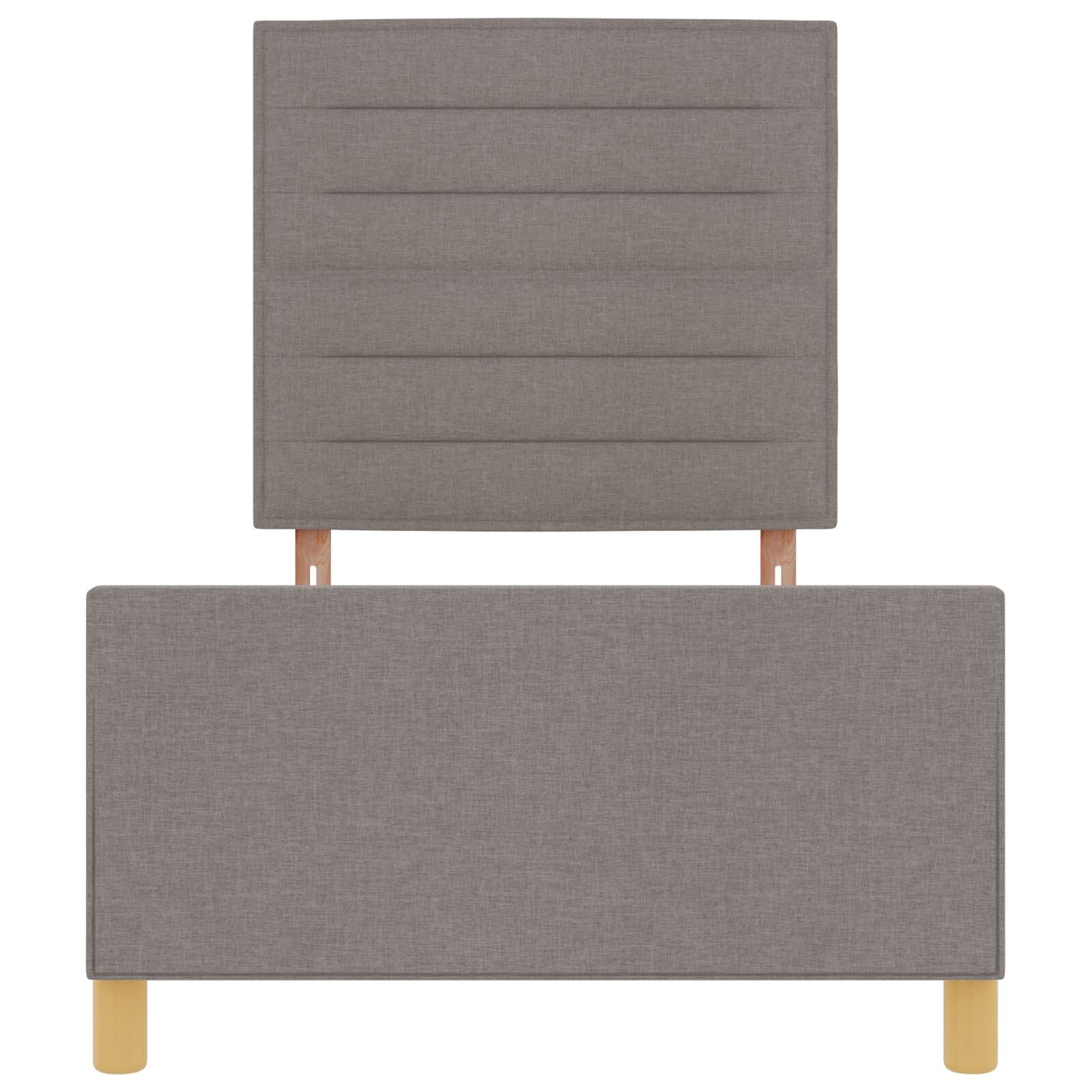 Bedframe In Taupe, 80X200 Cm, Stoffen Crème