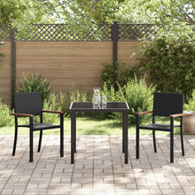 3-Delige Tuin Eetset Zwart Poly Rattan