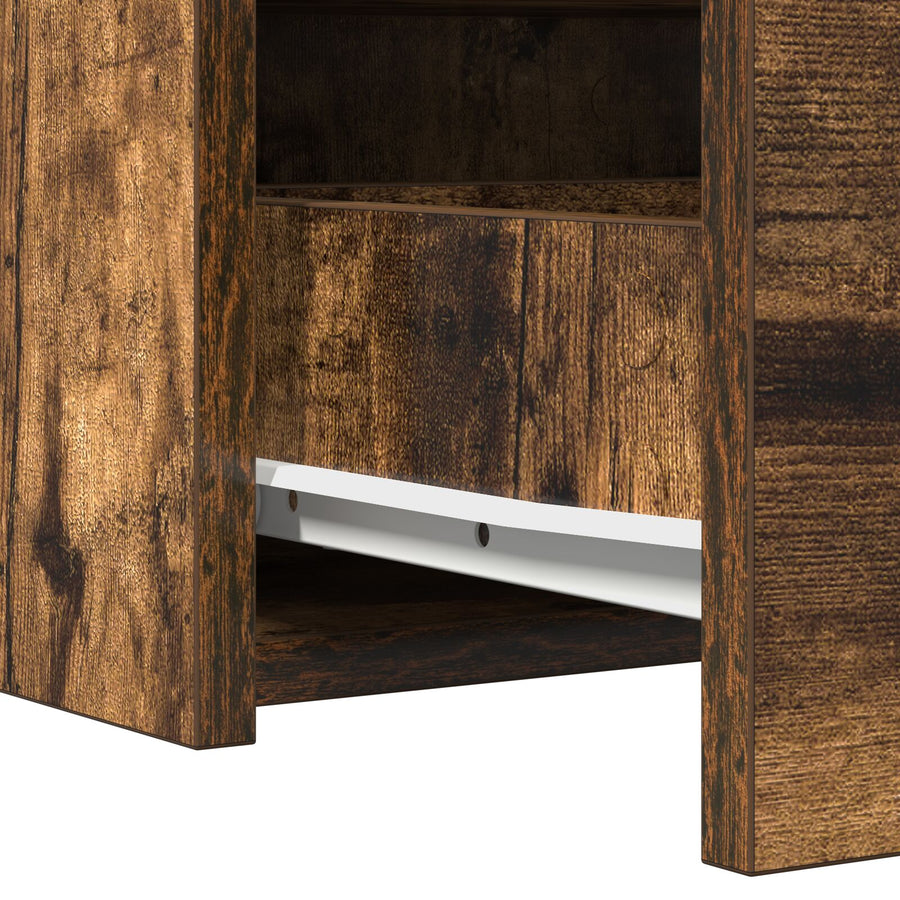Wandmontage Kaptafel 100 x 40 x 70 cm Gerookt Eiken zonder LED