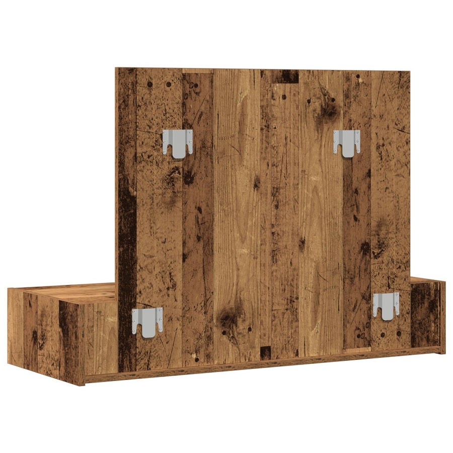 Wandkaptafel - Vintage Hout - 100 x 40 x 70 cm Oude hout zonder LED