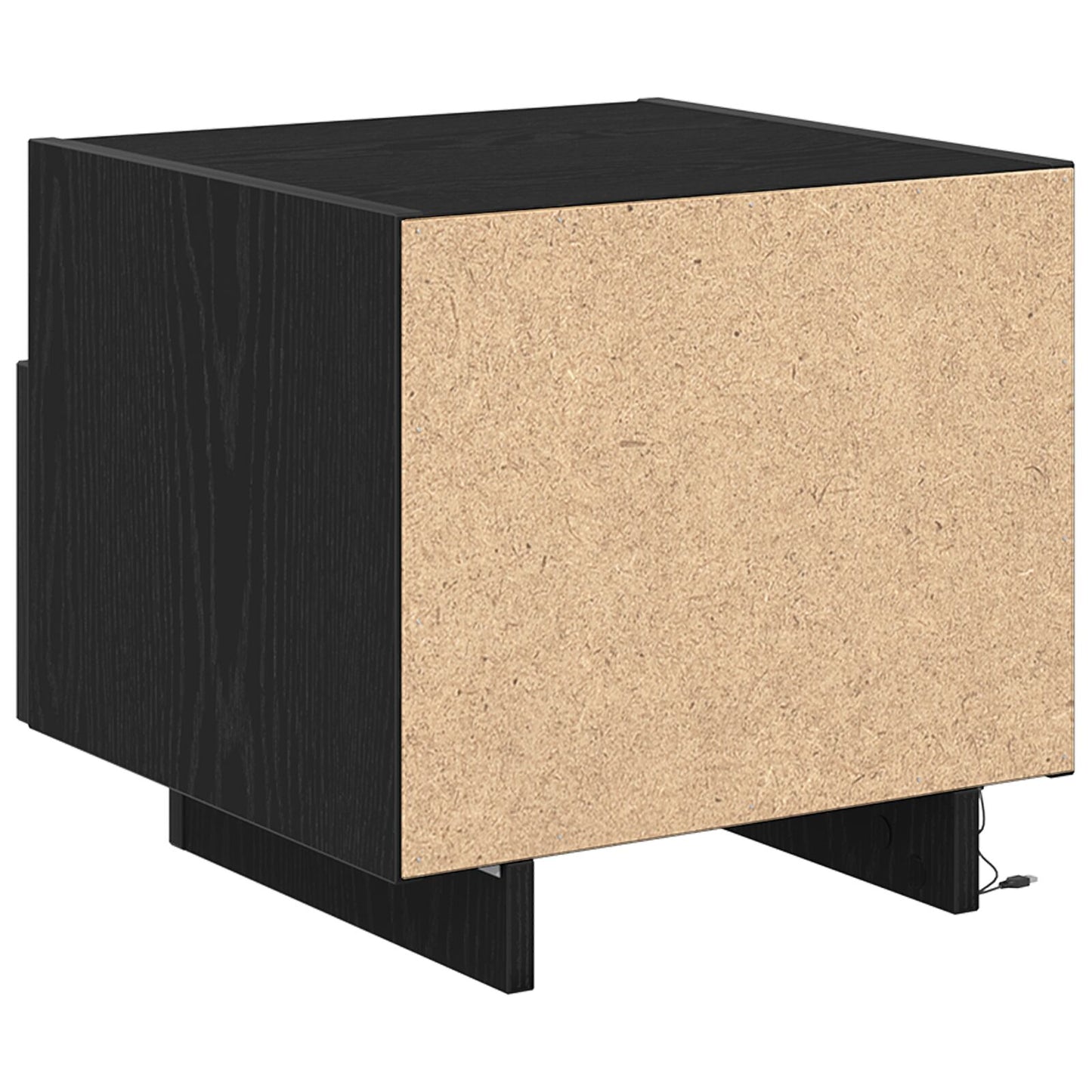 Nachttafels Met Led-Lampen 2 Stuks 40X39X37 Cm Zwart eiken