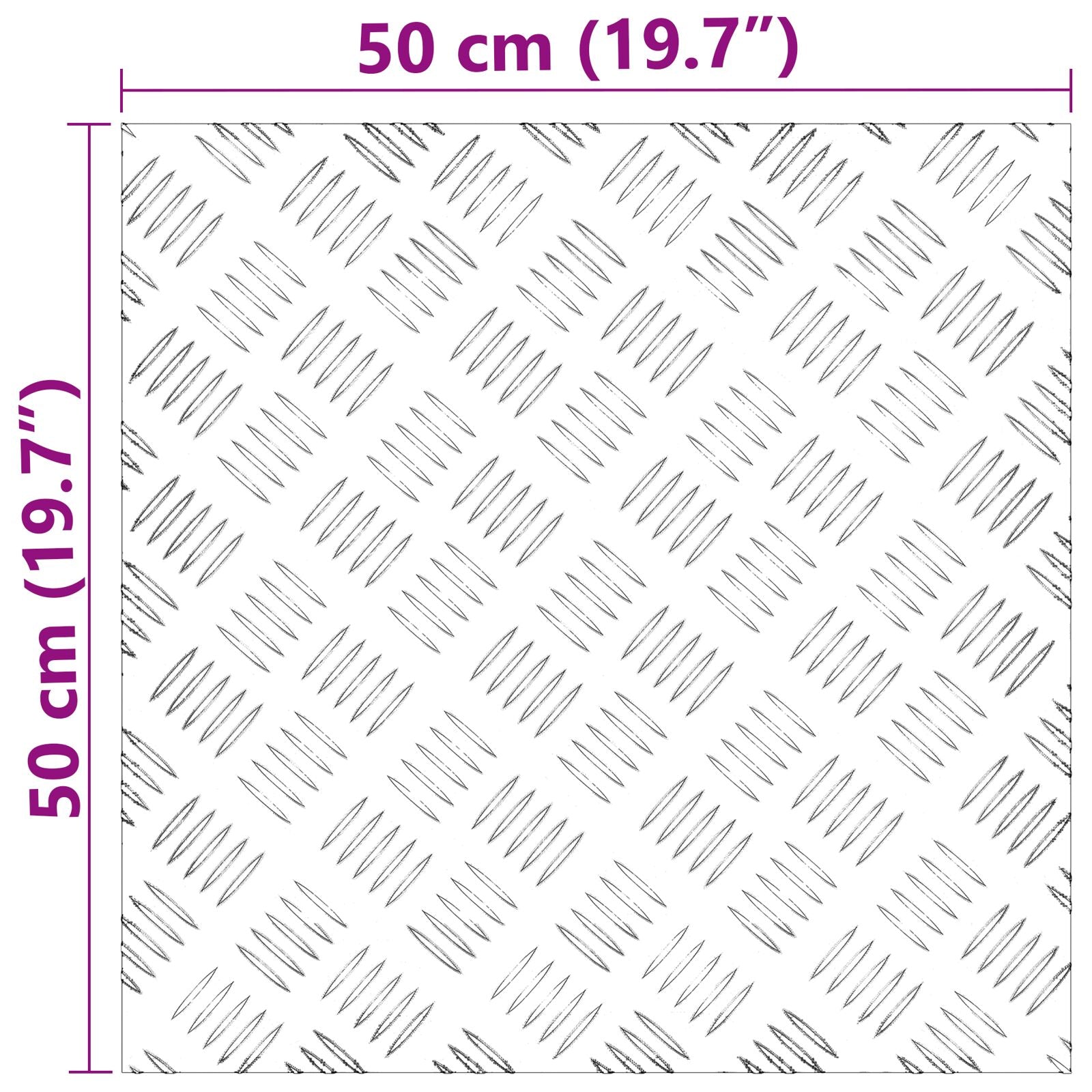 Aluminium Checker Platen 2 Stuks Antislip 50X50 Cm 50 x 50 x 0.2 cm Vierkant