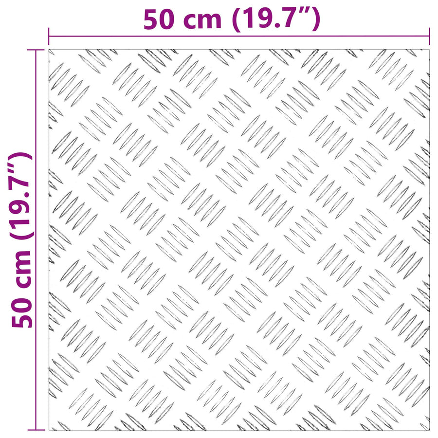 Aluminium Checker Platen 2 Stuks Antislip 50X50 Cm 50 x 50 x 0.2 cm Vierkant