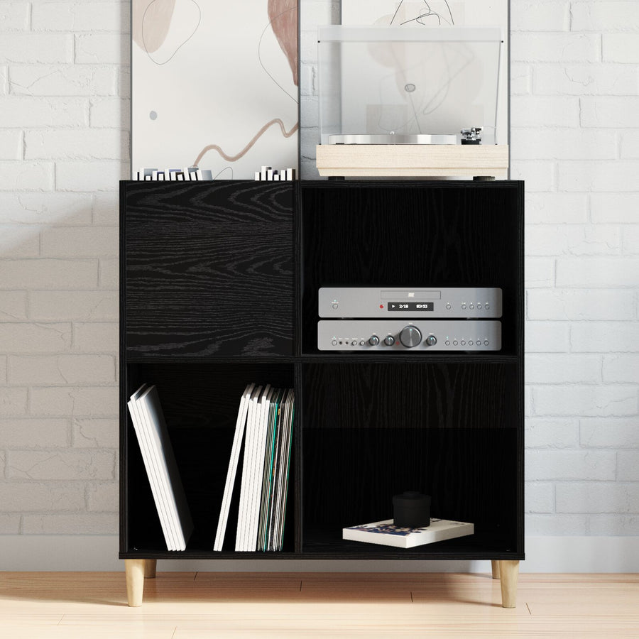 Recordkast 84,5X38X89 Cm Houtmateriaal